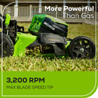 RENEWED 80V 21" Cordless Battery 4-in-1 Self-Propelled Lawn Mower: (1) 4.0 Ah, (1) 2.0 Ah Battery and Rapid Charger, LM2118S