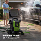 2200-PSI 1.2 GPM Four-Weel Electric Pressure Washer with 5 Nozzles & Detergent Tank