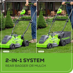 OPEN BOX 40V 16" Cordless Battery Brushless Push Lawn Mower: 4.0 Ah Battery and Charger, LM1624