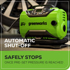 24V Cordless Battery Inflator: 2.0 Ah Battery and Charger
