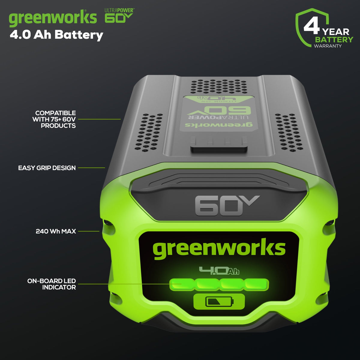 60V 4.0 Ah Ultra Power Battery