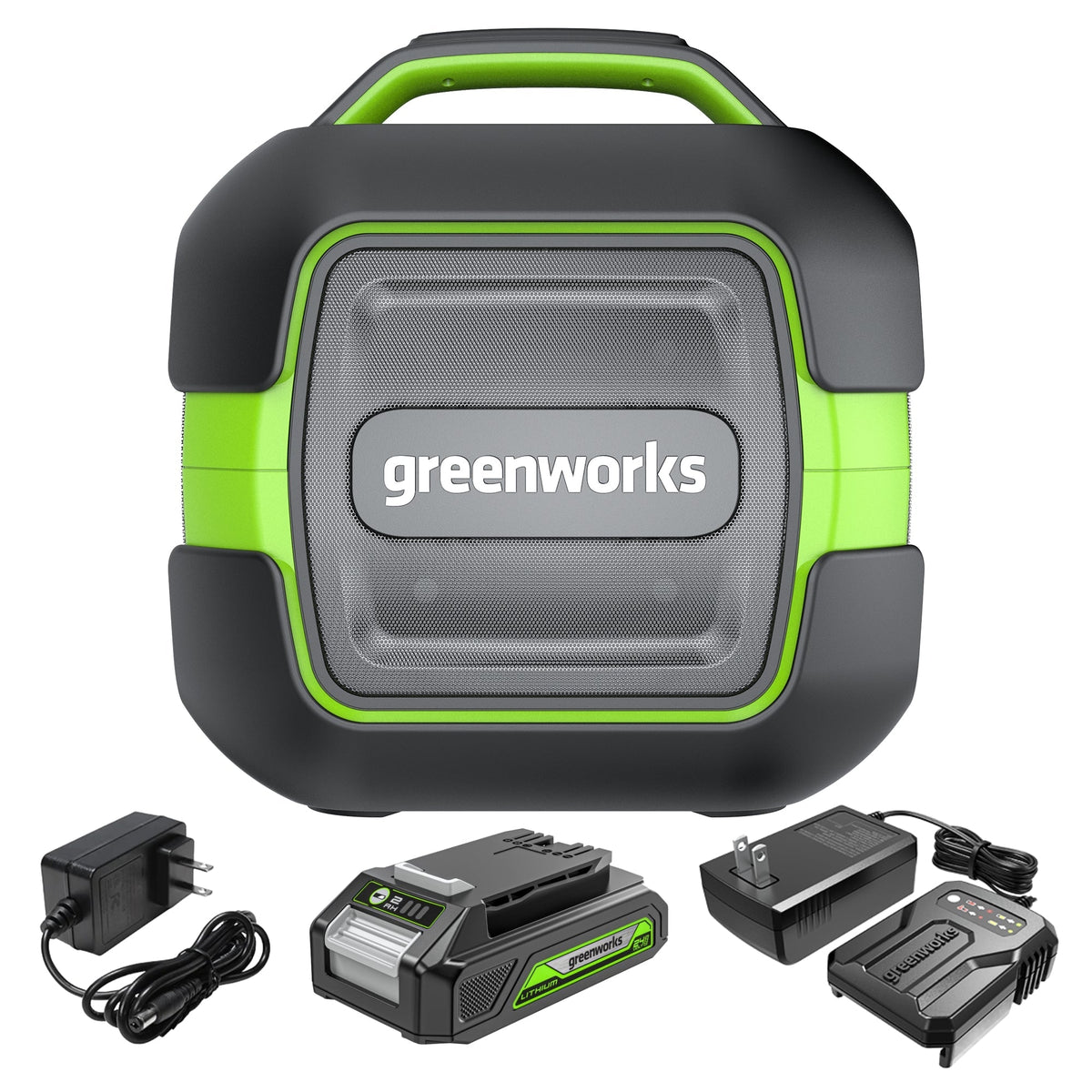 24V Cordless Battery Bluetooth Speaker: 2.0 Ah Battery and Charger