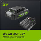 24V 12" Cordless Battery String Trimmer/Edger and 320CFM Leaf Blower Combo Kit w/ 2.0Ah Battery and Charger