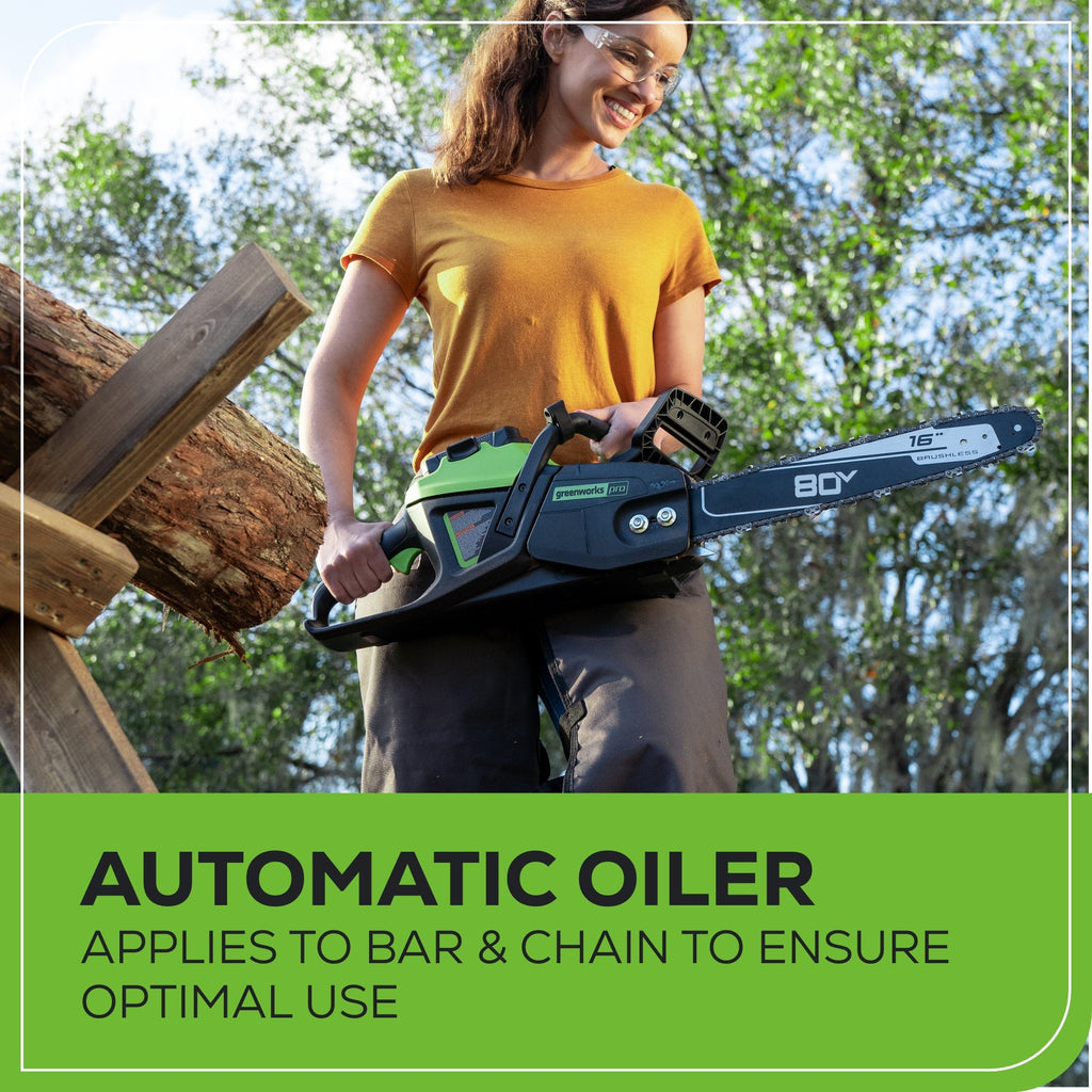 80V 16" 2.0kW Cordless Battery Chainsaw w/ 4.0 Ah Battery & Charger