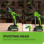 24V Cordless Battery 2-in-1 Work Light: 2.0 Ah Battery and Charger