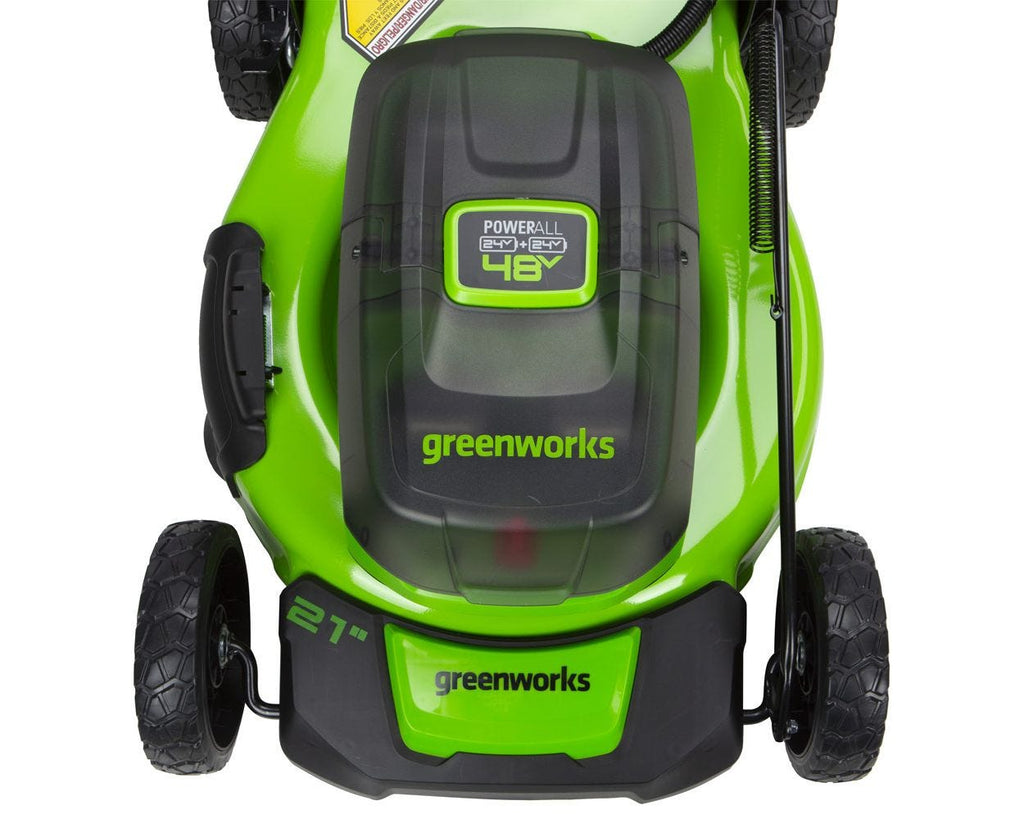 48V (24V x 2) 21" Cordless Battery Self-Propelled Lawn Mower w/ (4) 4.0Ah USB Batteries & (2) Dual Port Chargers, LM2102S