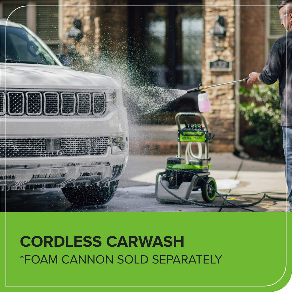 Corded/60V 3000-PSI 2.0 GPM Electric Pressure Washer: (2) 5.0Ah Batteries and Dual-Port Charger