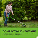 24V 12" Cordless Battery String Trimmer / Edger: (1) 2.0 Ah USB Battery, (1) 2A Charger