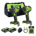 24V PowerAll Pro 530 in-lb Drill Driver and 2,200 in-lb Impact Driver Combo Kit, with (2) 2.0Ah Batteries, 65W Charger, 3' Cable, Belt Clips, Carrying Bag and 10-PCS Bit Set