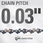 6" Chainsaw Chain, 0.3" Pitch, .043" Chain Gauge and 32 DL(R0204870-00）
