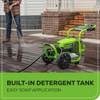 OPEN BOX 3000 PSI 2.0 GPM Cold Water Electric Pressure Washer Combo Kit, Short Gun, Mitts and 15" Surface Cleaner