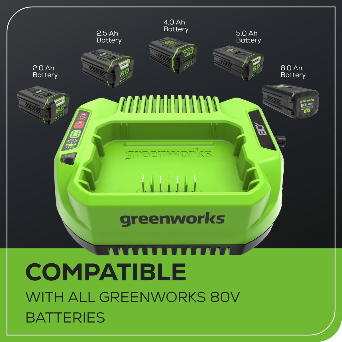 80V 4.0Ah Battery (2-Pack) & 2A Charger Combo Kit