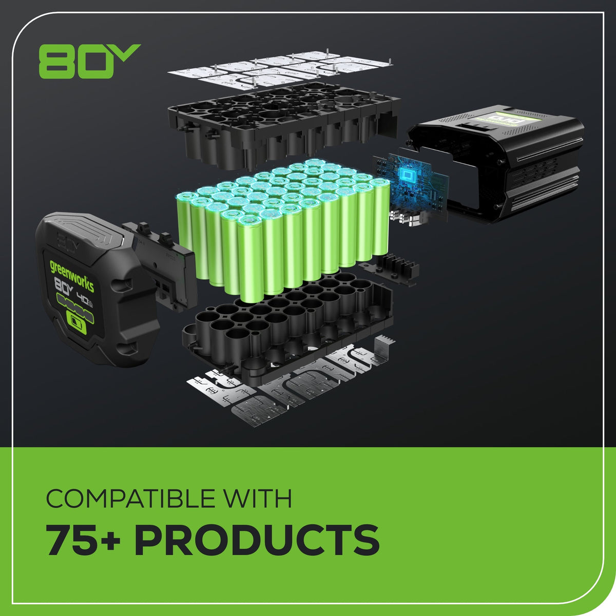 80V Cordless Battery Backpack Sprayer: 2.0 Ah Battery and Charger