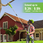 24V 8" Cordless Battery Polesaw and Pole Hedge Trimmer Combo Kit, 2Ah USB Battery and Charger