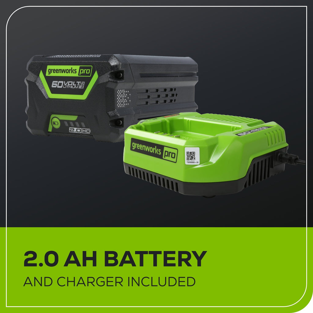 60V 8" Brushless Cordless Battery Edger: 2.0 Ah Battery and 3A Charger