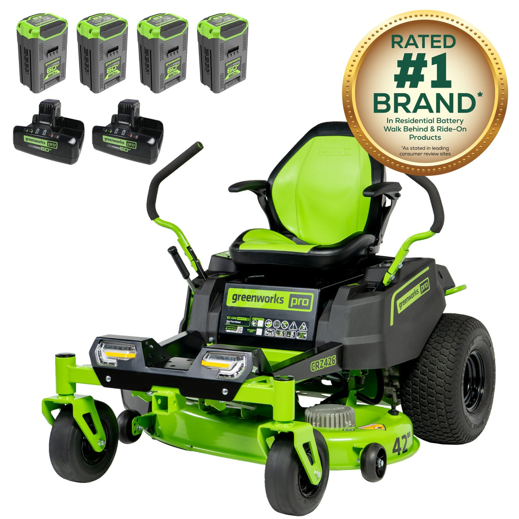 60V 42" Electric CrossoverZ Zero Turn Mower with (4) 8 Ah Batteries and (2) Dual-Port Turbo Chargers, CRZ4262