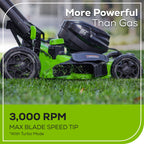 OPEN BOX 80V 22" Cordless Battery Dual Blade Self-Propelled Lawn Mower: (2) 4.0 Ah Batteries and Rapid Charger, LM2208S