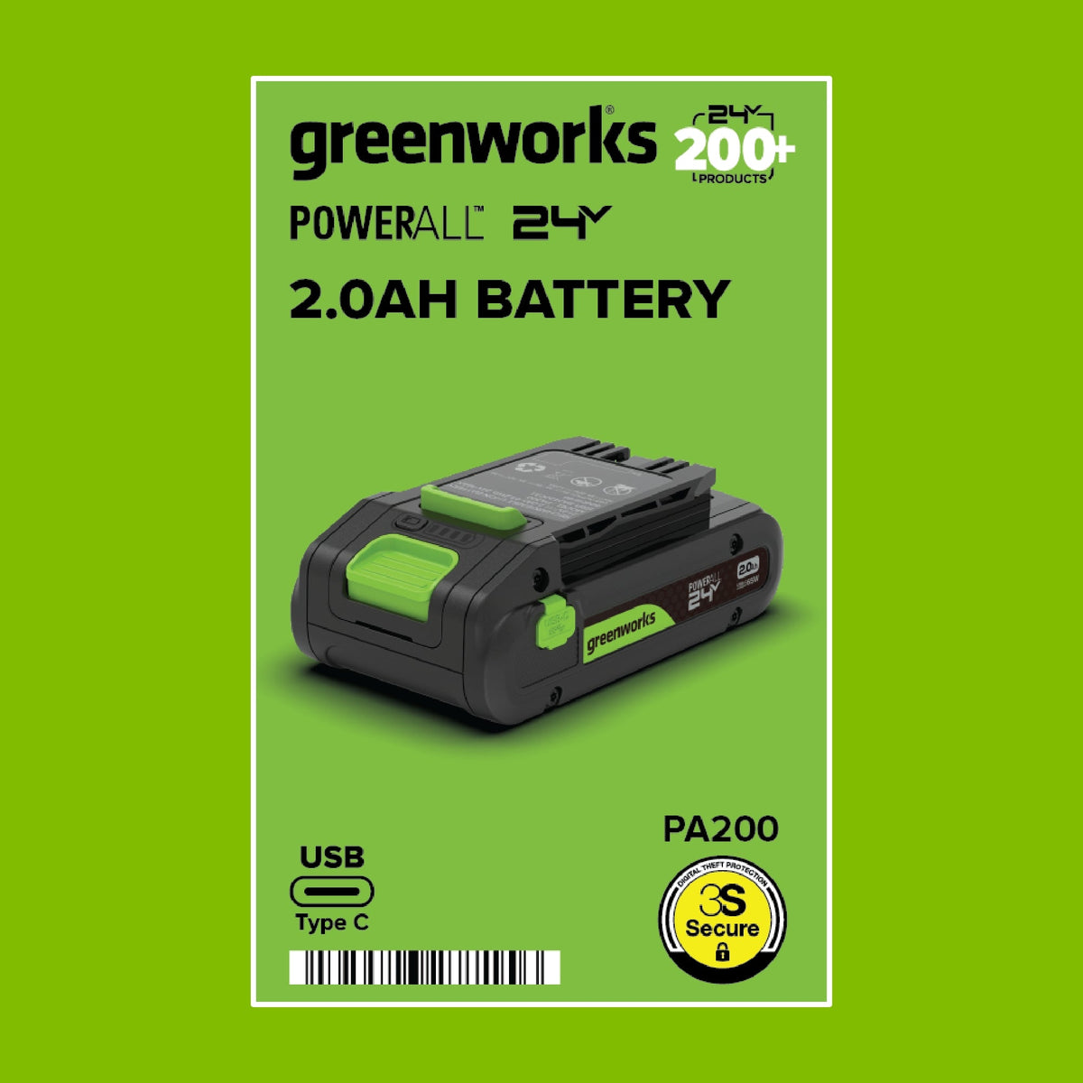 24V PowerAll High Power 2.0 Ah Battery with Bi-Directional 65W USB-C Charging Port