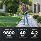 24V 10" Cordless Battery Blade-Head String Trimmer: (1) 2.0 Ah Battery, (1) 0.5A Charger, (20) Plastic Blade
