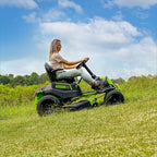 80V 42" Cordless Battery CrossoverT Riding Lawn Mower: (6) 4.0 Ah Batteries and (3) Dual-Port Turbo Chargers