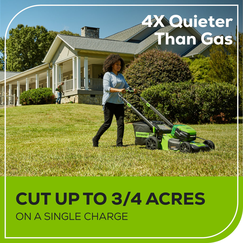 RENEWED 80V 21" Cordless Battery 4-in-1 Self-Propelled Lawn Mower: (1) 4.0 Ah, (1) 2.0 Ah Battery and Rapid Charger, LM2118S