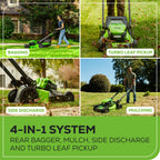 80V 21" GEN 2 Cordless Battery 4-in-1 Push Lawn Mower (Auto Switch): 4.0 Ah Battery and Charger, LM2118