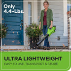 OPEN BOX 24V 450 CFM Cordless Battery Leaf Blower: 4.0 Ah USB Battery and Charger