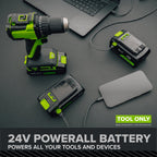 24V PowerAll Pro 750 ft-lb Breakaway Torque 1/2" Impact Wrench, Tool Only