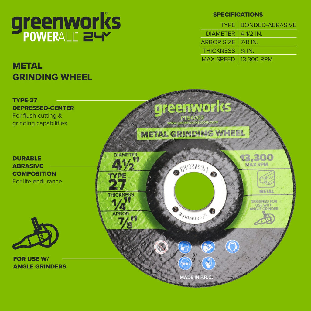 1-PC 4-1/2"  Type 27 Metal Grinding Wheel 7/8" Arbor