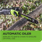80V Cordless 10" Brushless Pole Saw: 2.0 Ah Battery and Rapid Charger