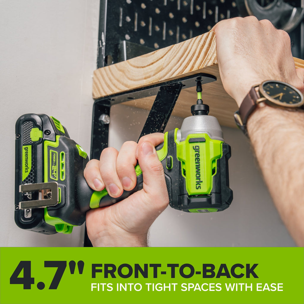 24V Cordless 280 in-lbs Drill/Driver Power Tool 8PC Combo Kit: (2) 2.0 Ah USB-C Batteries, 30W USB-C Charger Block, and 3' 100W USB-C Cable