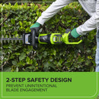 40V 26" Cordless Battery Hedge Trimmer: 2.0 Ah Battery and Charger