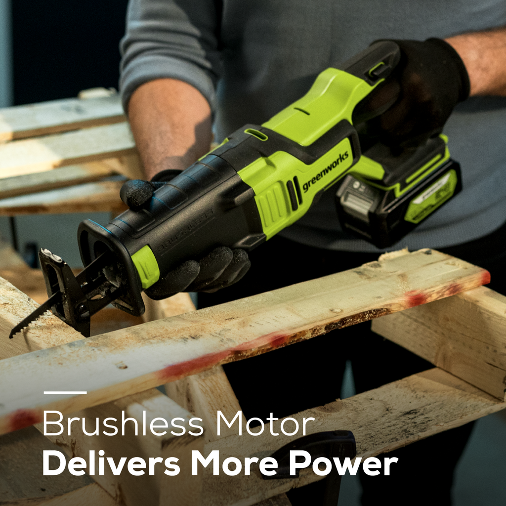 24V Cordless Battery Reciprocating Saw: 4.0 Ah USB Battery and Charger