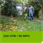 24V 12" Cordless Battery String Trimmer/Edger and 320CFM Leaf Blower Combo Kit w/ 2.0Ah Battery and Charger