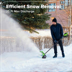 80V 12" Cordless Battery LED Snow Shovel: 4.0 Ah Battery and 6A Charger