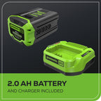 60V Cordless Battery Backpack Sprayer: 2.0 Ah Battery and Charger