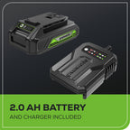 24V Cordless Battery Backpack Sprayer: 2.0 Ah USB Battery and Charger