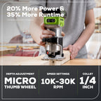 24V Cordless Battery Compact Router: 2.0 Ah Battery and Charger