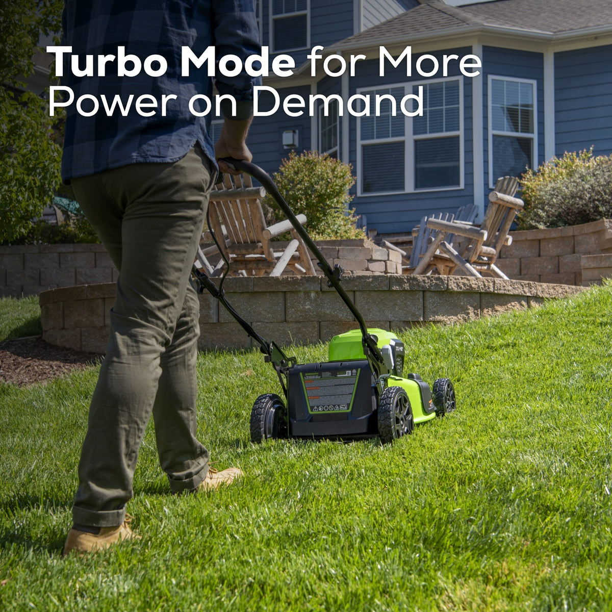 48V (24V x 2) 20" Cordless Battery Push Mower: (2) 4.0 Ah USB Batteries and Dual-Port Rapid Charger, LM2002