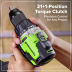 24V Cordless Battery 1/2" 800 in/lbs Drill Driver: 4.0 Ah USB-C Battery and 65W USB-C Fast Charger