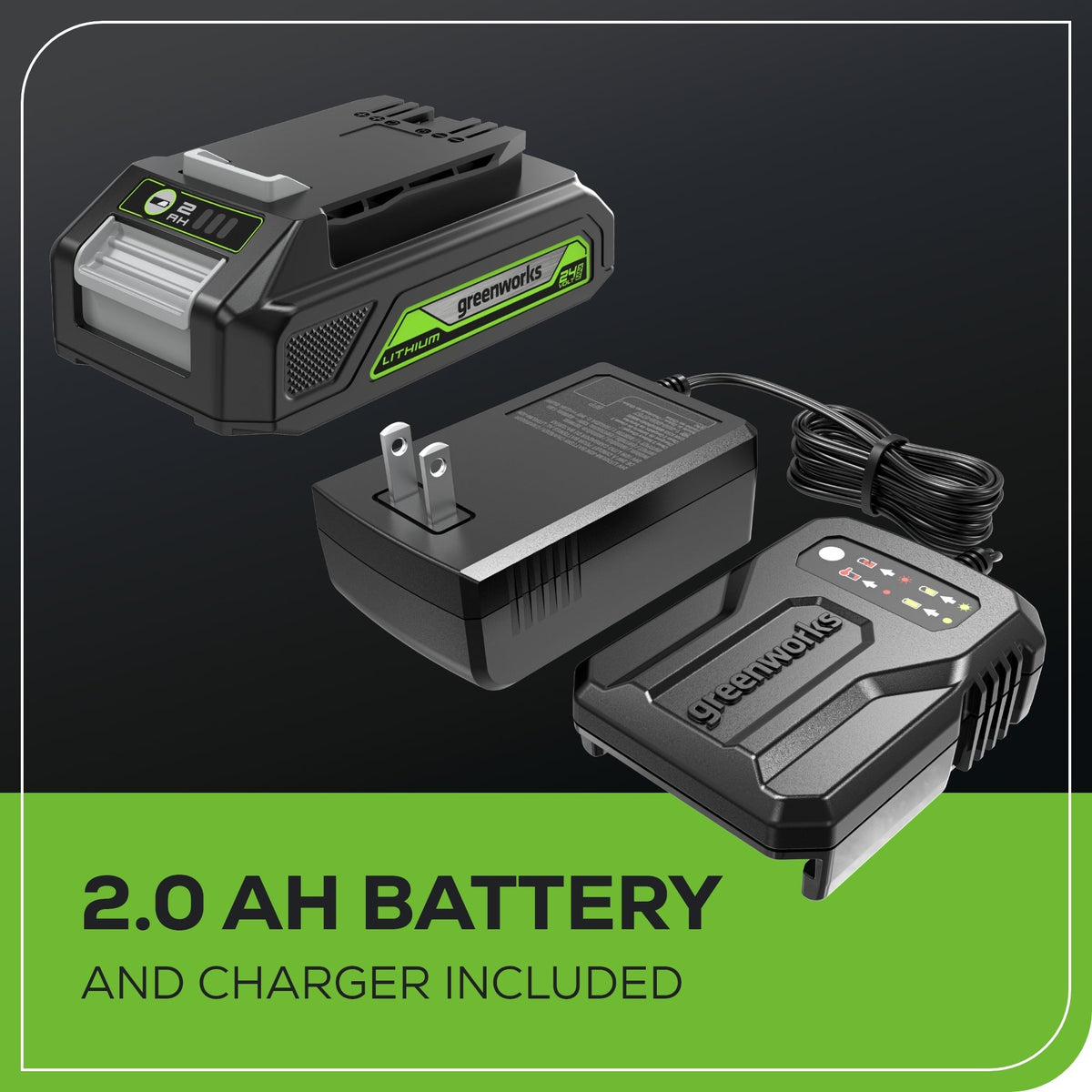 24V Cordless Battery Brushless Jig Saw: 2.0 Ah Battery and Charger