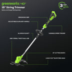 40V 15" Gen 2 Cordless Battery String Trimmer (Tool Only)
