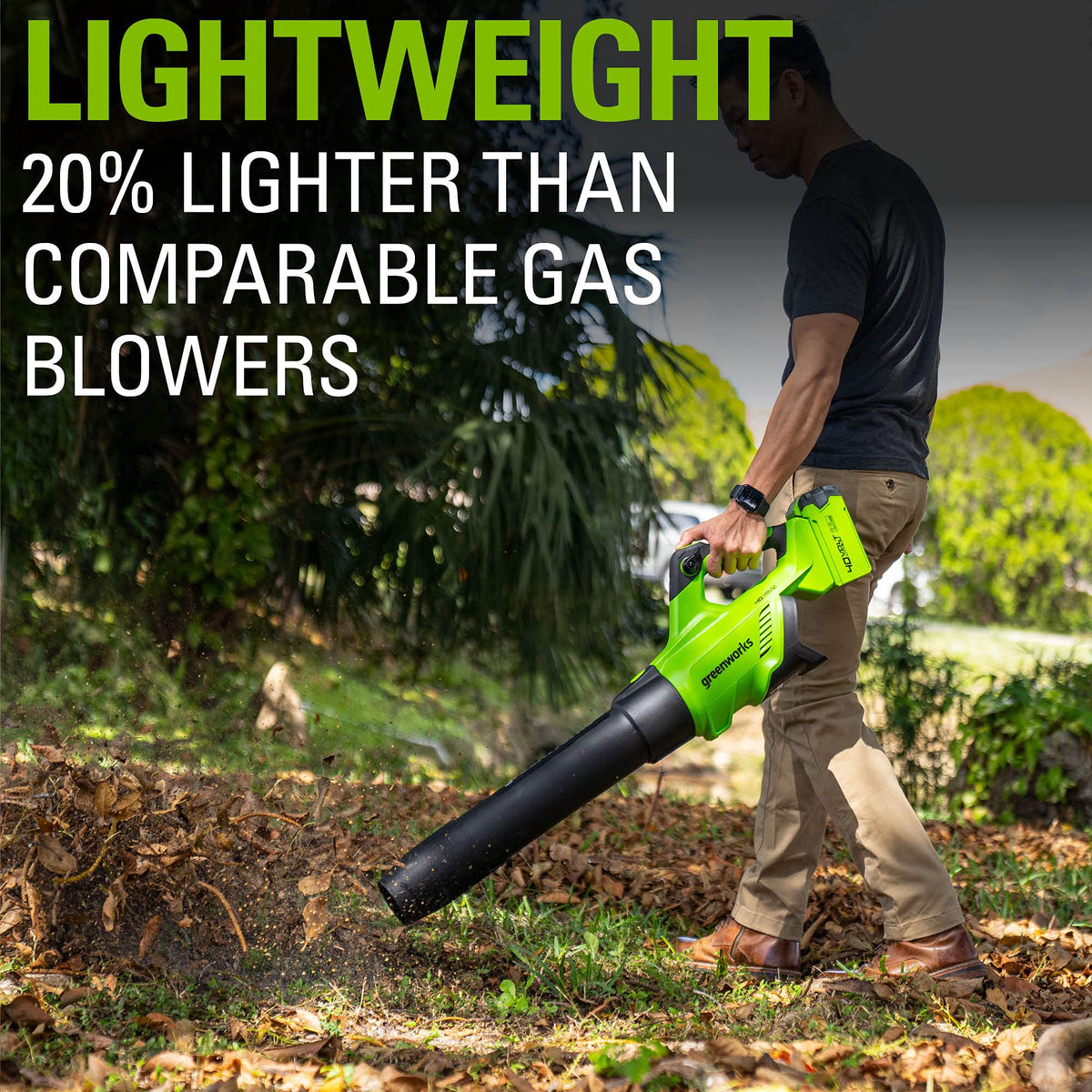 40V 500 CFM Cordless Battery Leaf Blower: 2.5 Ah Battery and Charger