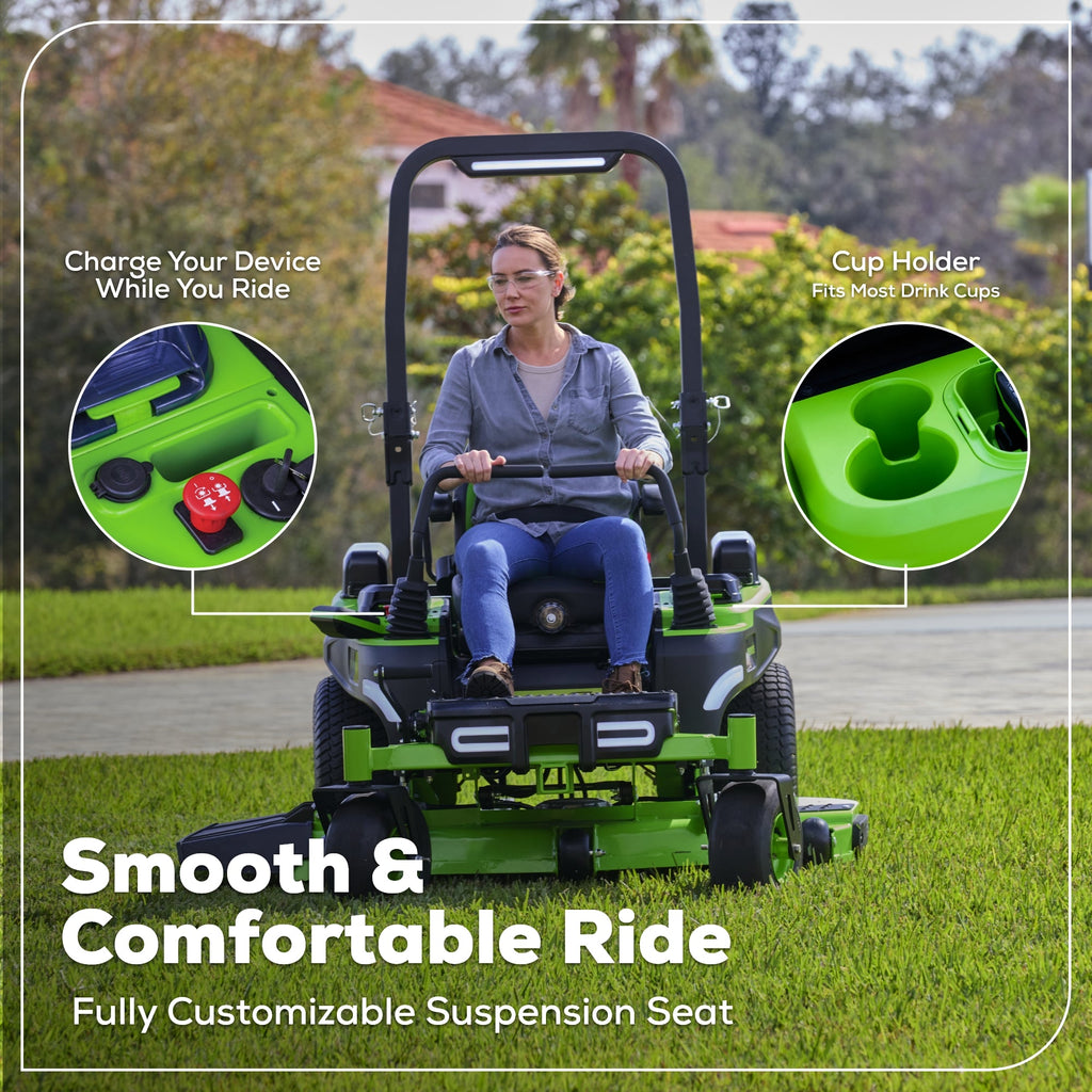 80V 54" MaximusZ Zero Turn Riding Mower with (2) 16.0 Ah and (1) 4.0 Ah Batteries and 1.5kW Charger, MZ5481