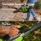 60V 610 CFM Cordless Battery Leaf Blower and Gutter Cleaning Kit Combo Kit: 2.5 Ah Battery and Rapid Charger