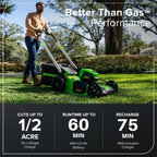 80V 21" Cordless Battery 4-in-1 Push Lawn Mower: 5.0 Ah Battery and 4A Charger, LM2108