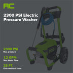 2300 PSI 1.2 GPM Cold Water Electric Pressure Washer