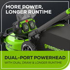 OPEN BOX 80V 22" Cordless Battery Dual Blade Self-Propelled Lawn Mower: (2) 4.0 Ah Batteries and Rapid Charger, LM2208S