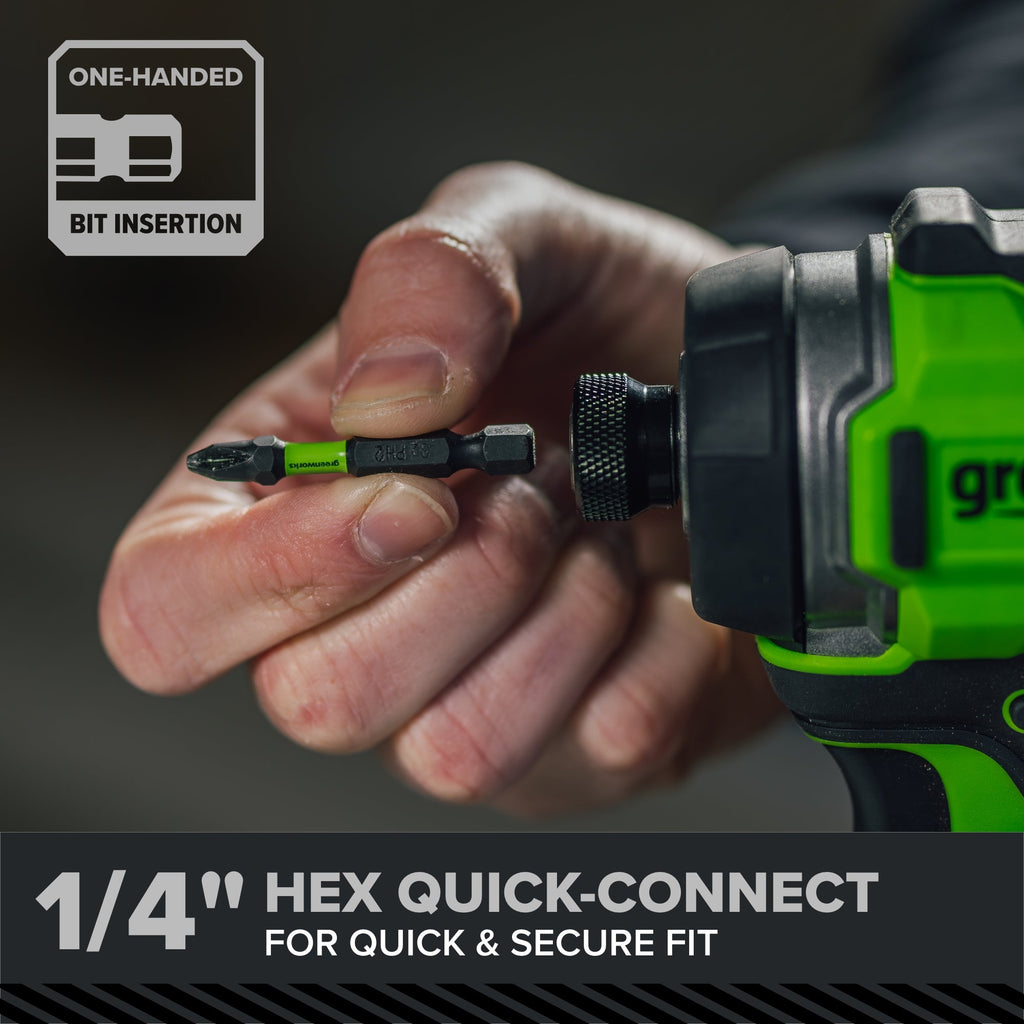 24V PowerAll Pro 2,200 In-Lb Impact Driver, with 2.0 Ah USB-C Battery, 65W USB-C Charger Block, 3' 100W USB-C Cable, Belt Clip and 10-PCS Bit Set