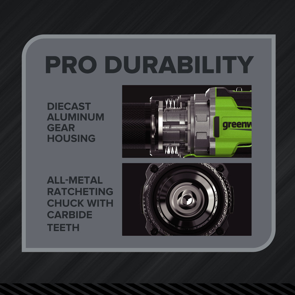 24V PowerAll Pro 1/2" 530 in-lb Drill Driver, with 2.0Ah USB-C Battery, 30W Charger Block, 3' 100W Cable and 10-PCS Drill Bit Set